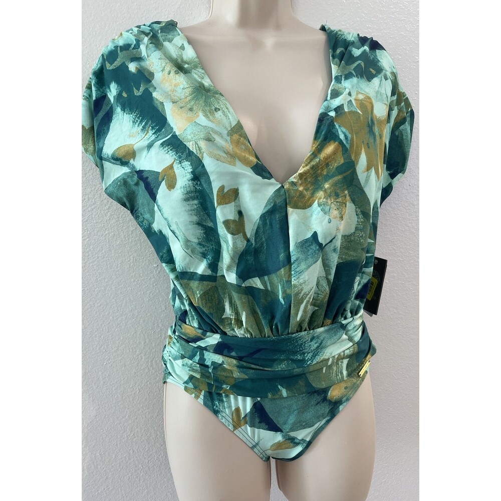 Vince Camuto Swimsuit Women's 6 Green Lagoon Resort Rainforest One Piece New